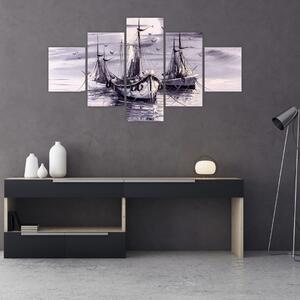 Obraz - Port, obraz olejny (125x70 cm)