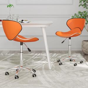 Obrotowe krzesła stołowe, 2 szt., pomarańczowe, sztuczna skóra