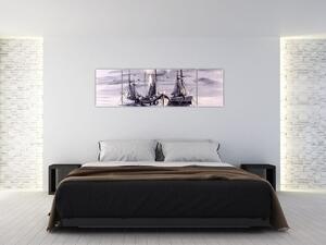 Obraz - Port, obraz olejny (170x50 cm)