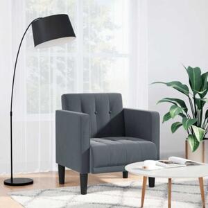 Sofa fotel z podÅokietnikami ciemnoszary 53 cm aksamit