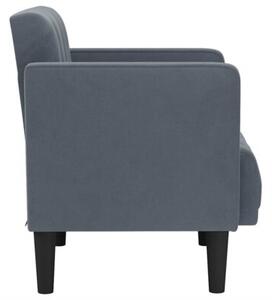 Sofa fotel z podÅokietnikami ciemnoszary 53 cm aksamit