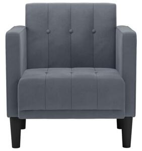 Sofa fotel z podÅokietnikami ciemnoszary 53 cm aksamit