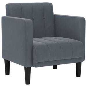 Sofa fotel z podÅokietnikami ciemnoszary 53 cm aksamit
