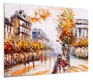 Obraz - Ulica w Paryżu (70x50 cm)