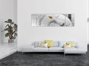 Obraz - Biały Budda (170x50 cm)