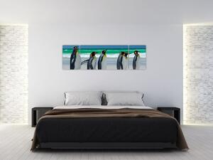 Obraz - Grupa Pingwinów królewskich (170x50 cm)