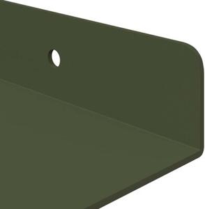 Wisząca półka z matowej stali w kolorze oliwkowym - nowoczesny design i oszczędność miejsca