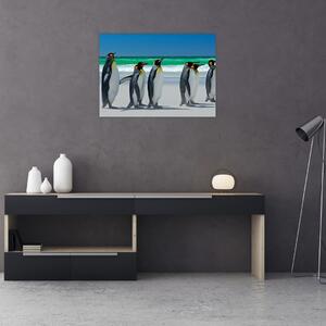Obraz - Grupa Pingwinów królewskich (70x50 cm)