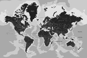 Obraz na korku nowoczesna czarno-biała mapa
