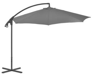 Parasol wiszący ze stalowym słupkiem, 300 cm, antracytowy