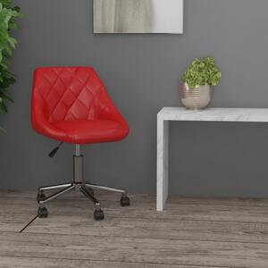 Obrotowe krzesło biurowe, winna czerwień, ekoskóra