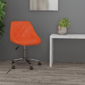 Obrotowe krzesło biurowe, pomarańczowe, obite sztuczną skórą