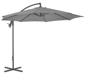 Parasol wiszący ze stalowym słupkiem, 300 cm, antracytowy