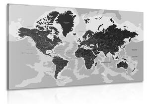 Obraz nowoczesna czarno-biała mapa