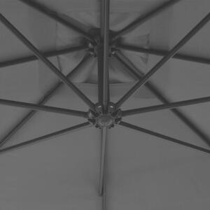 Parasol wiszący ze stalowym słupkiem, 300 cm, antracytowy