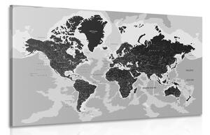 Obraz nowoczesna czarno-biała mapa