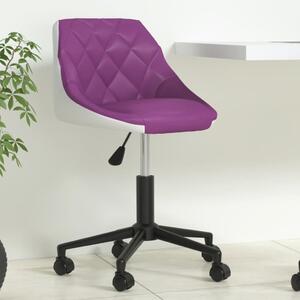 Obrotowe krzesło biurowe, fioletowo-białe, sztuczna skóra