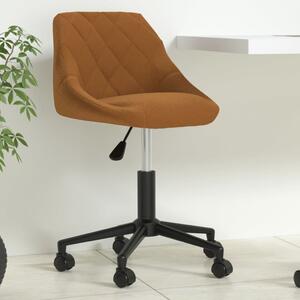 Obrotowe krzesło biurowe, brązowe, obite aksamitem