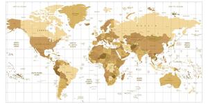 Obraz na korku beżowa mapa świata na jasnym tle