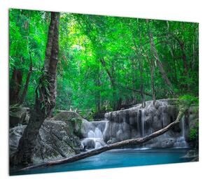 Obraz - Wodospad Erawan, Kanchanaburi, Tajlandia (70x50 cm)