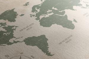 Obraz dyskretna mapa świata na korku