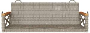 Ławka bujana, szara, 109x62x40 cm, polirattan