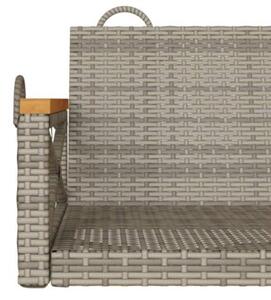 Ławka bujana, szara, 109x62x40 cm, polirattan