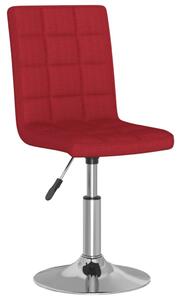 Obrotowe krzesło stołowe, winna czerwień, obite tkaniną