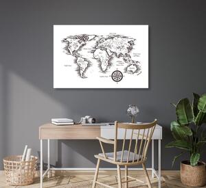 Obraz na korku mapa świata w pięknej wersji