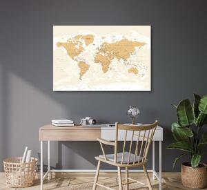Obraz na korku mapa świata w stylu vintage