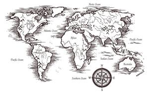 Obraz na korku mapa świata w pięknej wersji