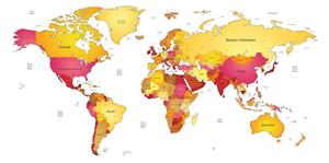 Obraz na korku mapa świata w kolorach