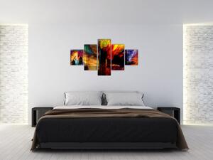 Obraz - Kolorowa abstrakcja miasta (125x70 cm)