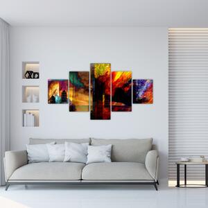 Obraz - Kolorowa abstrakcja miasta (125x70 cm)