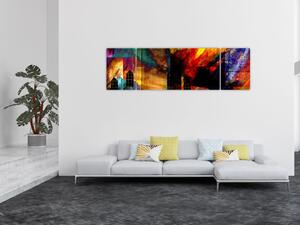 Obraz - Kolorowa abstrakcja miasta (170x50 cm)
