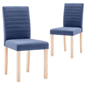 Krzesła stołowe, 2 szt., niebieskie, tkanina