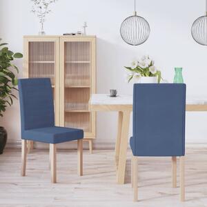 Krzesła stołowe, 2 szt., niebieskie, tkanina