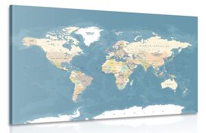 Obraz stylowa mapa świata w stylu vintage