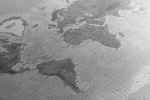 Obraz piękna czarno-biała mapa świata