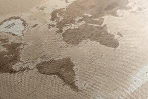 Obraz na korku piękna mapa świata w stylu vintage