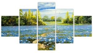 Obraz - Ścieżka w polu, obraz olejny (125x70 cm)