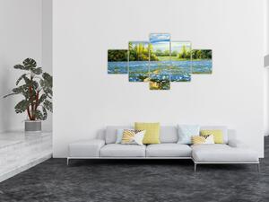 Obraz - Ścieżka w polu, obraz olejny (125x70 cm)