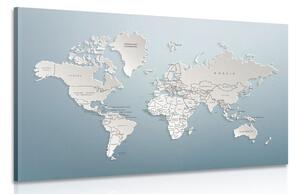 Obraz mapa świata w oryginalnym wzornictwie