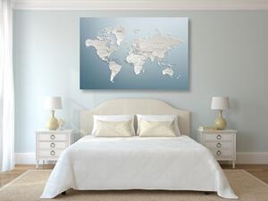 Obraz na korku mapa świata w oryginalnej wersji