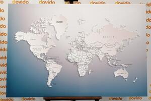 Obraz na korku mapa świata w oryginalnej wersji