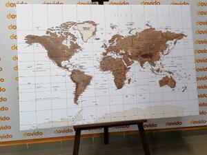 Obraz na korku piękna mapa świata w stylu vintage z białym tlem