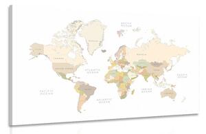 Obraz mapa świata z elementami vintage