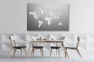 Obraz czarno-biała mapa świata w oryginalnej wersji