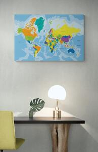Obraz kolorowa mapa świata