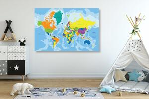 Obraz kolorowa mapa świata